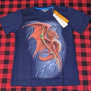 CHAOPAI T-shirt The Dragon Warrior printed for men, size XL stretch, blue color